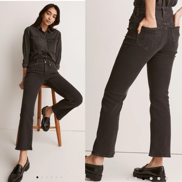 Madewell Denim - Madewell Women's Kickout Crop Jeans Washed Black size 29